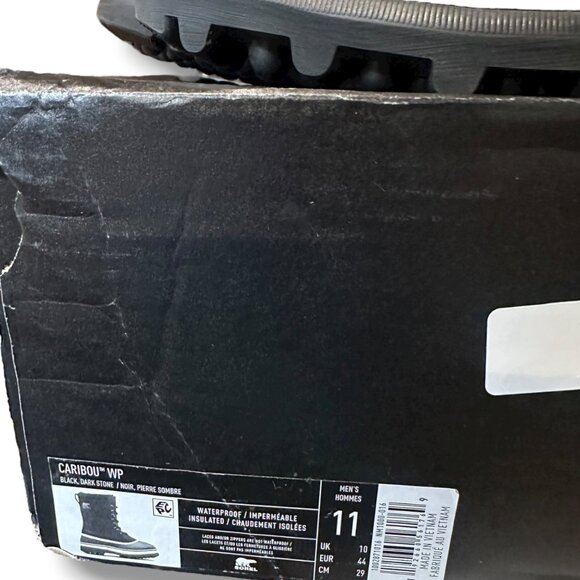 Sorel Caribou WP Insulated Men’s Size 11 Black Waterproof Winter Snow Boots - Picture 16 of 16